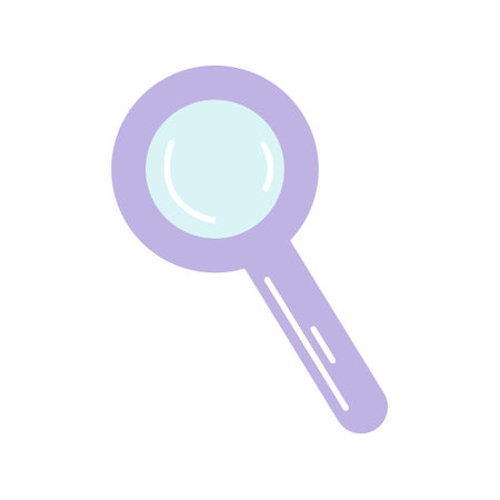 Magnifier, simple flat illustration on white backgroundのイラスト素材