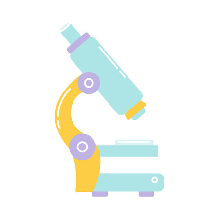 Microscope for school, vector flat illustration on white background.