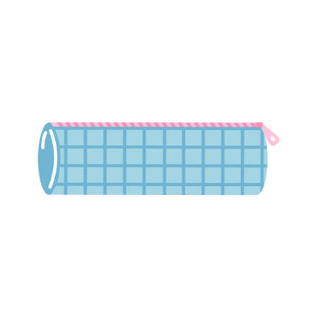 School pencil case, vector flat illustration on white background.のイラスト素材