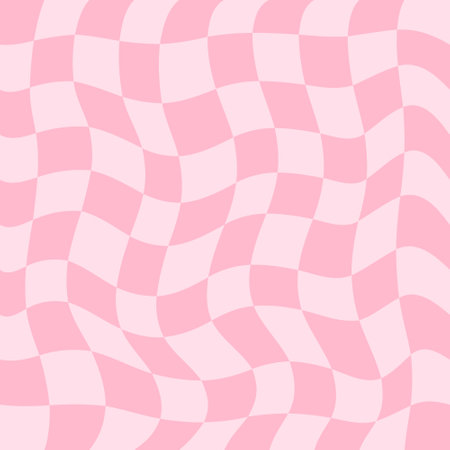 Groovy seamless pattern in cage, vintage vector retro background in hippie style. Psychedelic chess board, fashionable printのイラスト素材