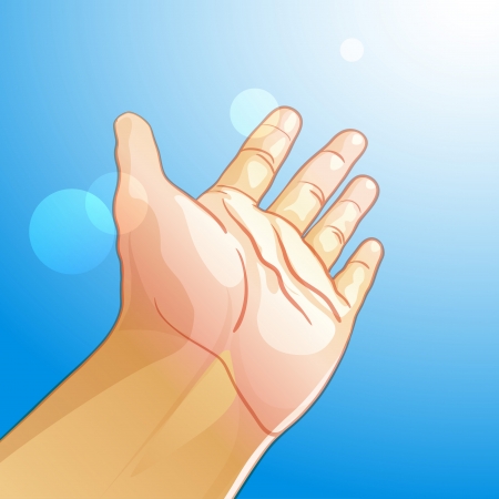  illustration of an outstretched handのイラスト素材