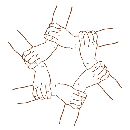 Vector sketch hands took in the circleのイラスト素材