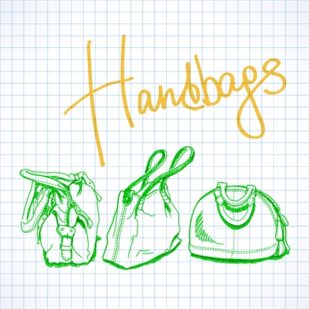 illustration, sketch imitating bags with markersのイラスト素材