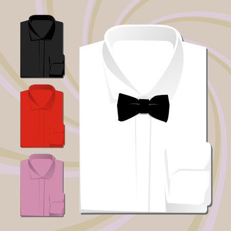 Vector Set of classic shirts with a bow tieのイラスト素材