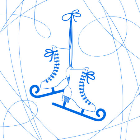 Vector image of a pair of skates curlyのイラスト素材