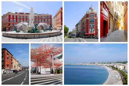 Collage of Nice on the south coast of Franceの写真素材