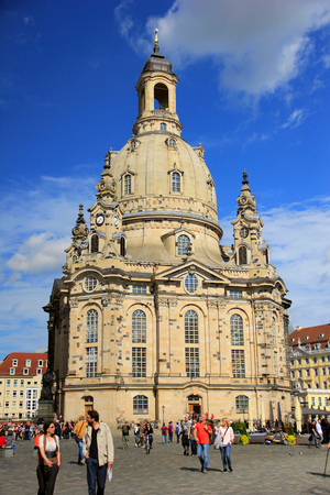 SEPTEMBER, 2015., DRESDEN, GERMANY - The Dresden Frauenkirche churchのeditorial素材