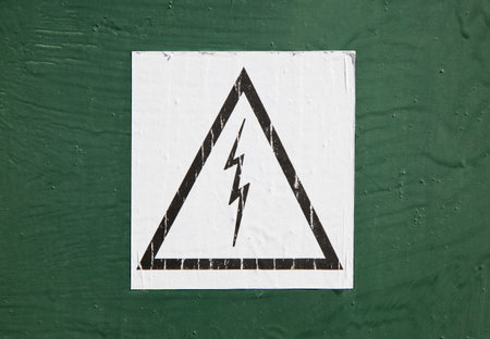 Electricity danger signの写真素材