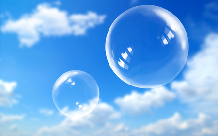 Bubbles on skyの写真素材