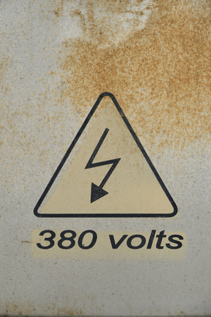 Electricity danger signの写真素材
