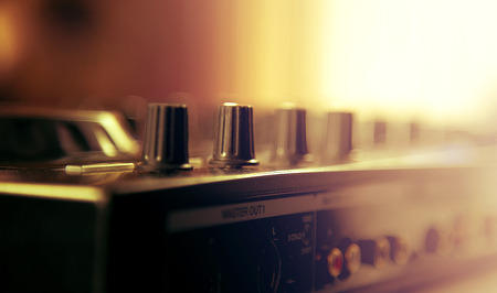 DJ Hand Mixing on Controllerの写真素材