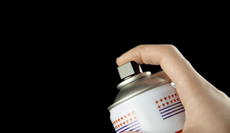 Man Holding Sprayの写真素材