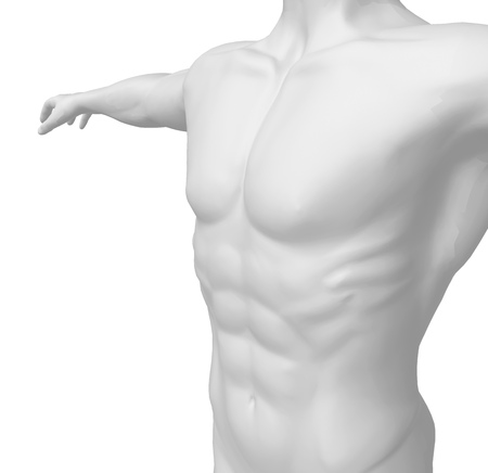 Human Man White  Body 3D Renderingの写真素材