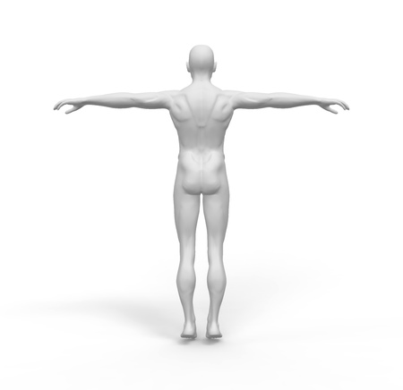 Human Man White  Body 3D Renderingの写真素材