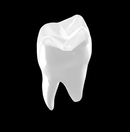 Tooth isolated on Black Background 3D Renderingの写真素材