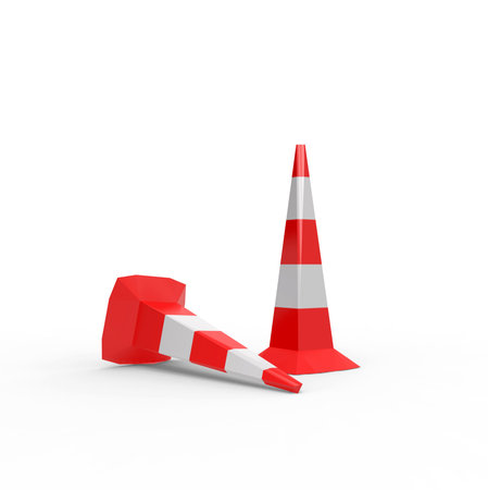 Traffic Cone Set 3D Renderingの写真素材