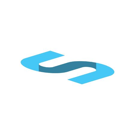 Simple 3 Dimension initial logo designのイラスト素材