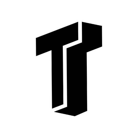 Simple 3 Dimension initial logo designのイラスト素材