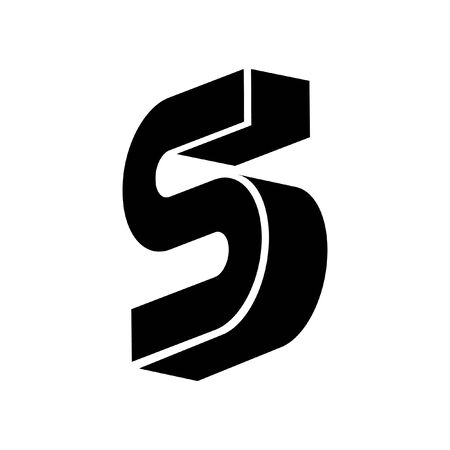 Simple 3 Dimension initial logo designのイラスト素材