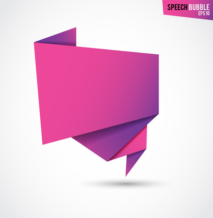 Abstract pink banner, folded paper tape, or original voice bubbles, vector illustration for advertising banners, postersのイラスト素材