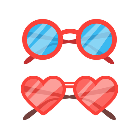 Two flat vector Sunglasses icons setのイラスト素材