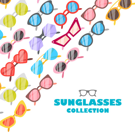 Vector illustration sunglasses icons backgroundのイラスト素材