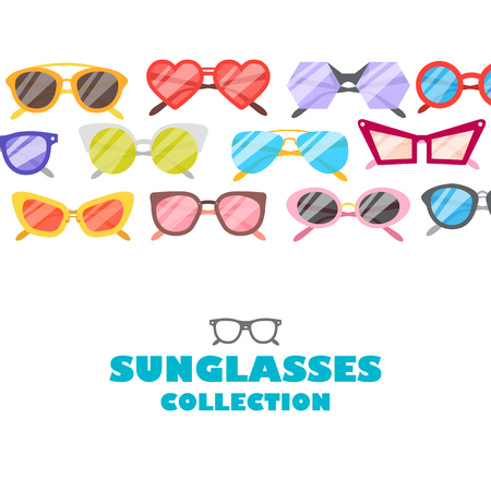 Vector illustration sunglasses icons backgroundのイラスト素材