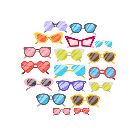 Vector illustration sunglasses icons backgroundのイラスト素材