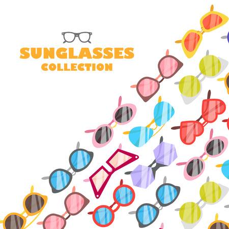 Vector illustration sunglasses icons backgroundのイラスト素材