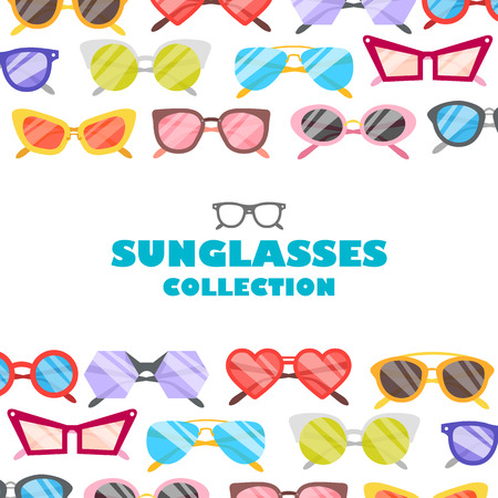 Vector illustration sunglasses icons backgroundのイラスト素材