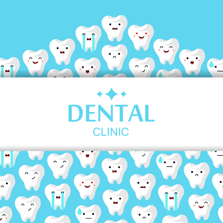Dental clinic teeth background. Vector illustrationのイラスト素材