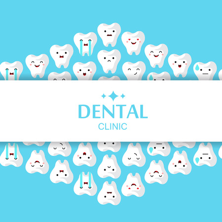 Dental clinic teeth background. Vector illustrationのイラスト素材