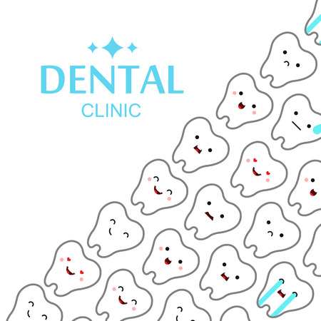 Dental clinic teeth background. Vector illustrationのイラスト素材