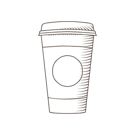 Coffee Cup drawed by hand isolated illustrationのイラスト素材