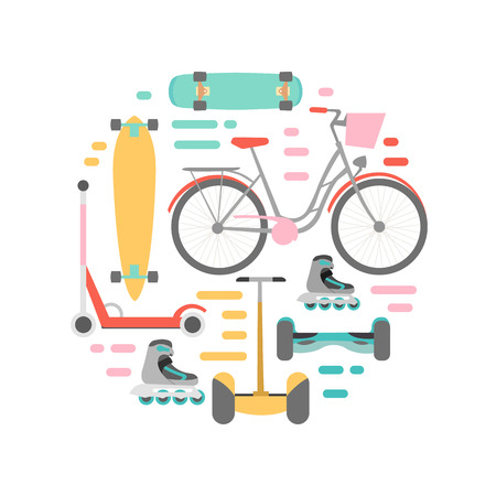 Means of transport vector background illustrationのイラスト素材