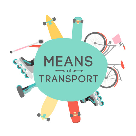 Means of transport vector background illustration with text areaのイラスト素材