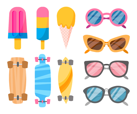 Summer collection of objectsのイラスト素材