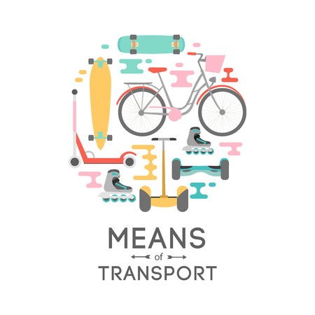 Means of transport vector background illustration with text areaのイラスト素材