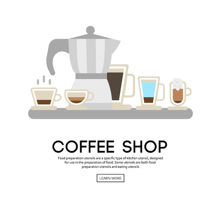 Vector Background With Cup of Coffee iconsのイラスト素材