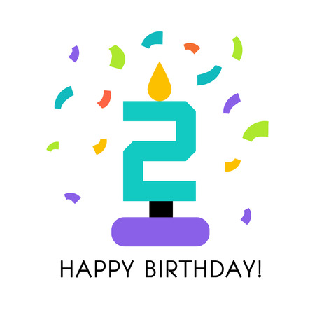 Vector Illustration of a Happy Birthday Greeting Cardのイラスト素材