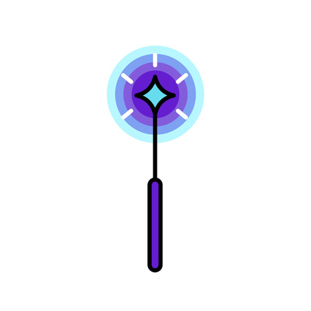 Magic wand with stars and sparkles. The concept of miracles. Wizard magic items, helloweenのイラスト素材