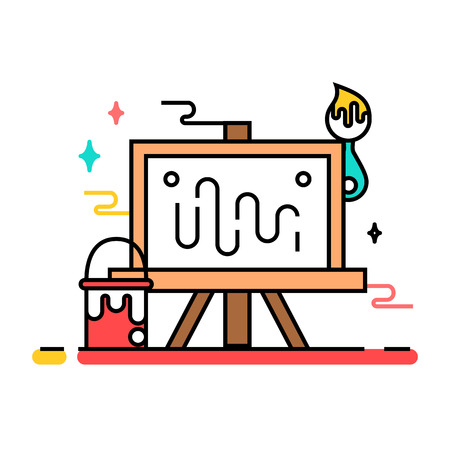 Art tools and materials creative illustrationのイラスト素材