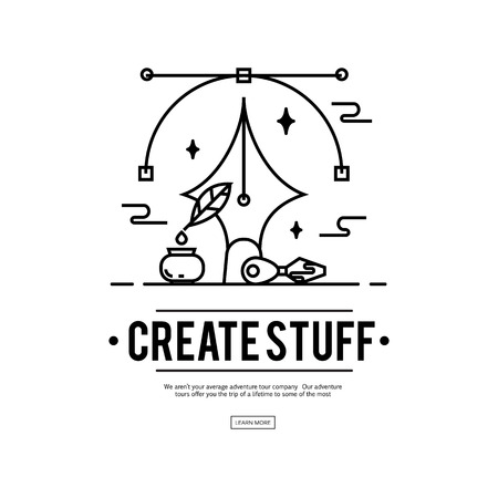 Art tools and materials for paintingのイラスト素材