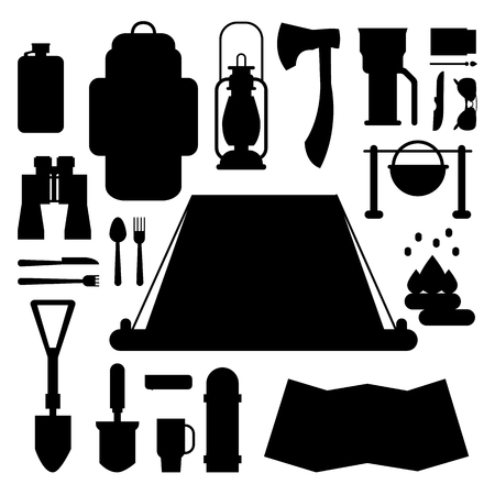 Trip design elements, travel icon set vector illustrationのイラスト素材
