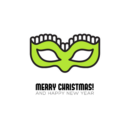 Christmas party mask flat icon. Vector illustrationのイラスト素材