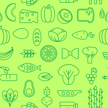 Healty food cartoon representing some funny vegetables. seamless patternのイラスト素材