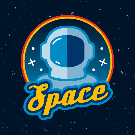 Set of vintage space and astronaut badges, emblemsの写真素材