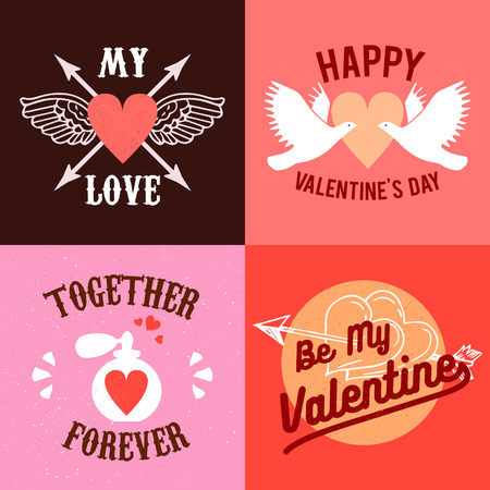 hand-lettered vintage st. valentines cardのイラスト素材