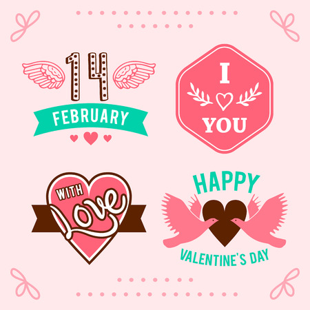hand-lettered vintage st. valentines cardのイラスト素材