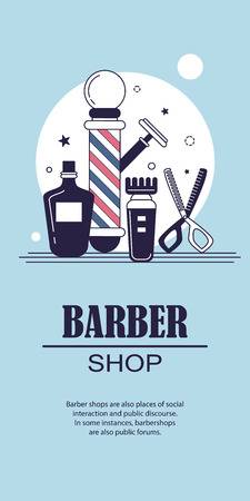 Composition of the set icons for the Barber shop. Vector elements your web designのイラスト素材